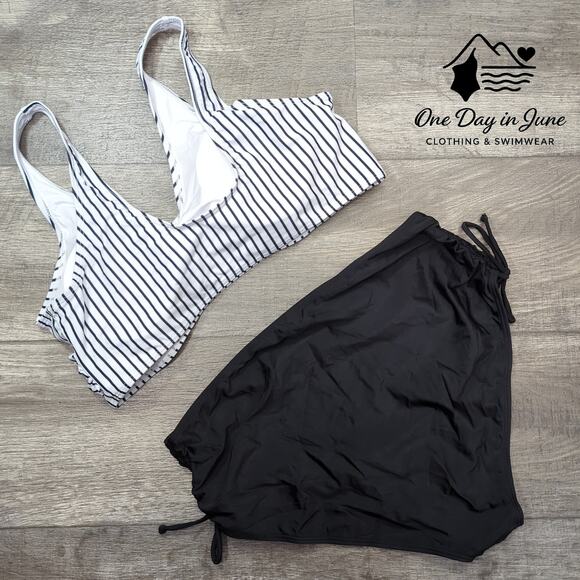 Charmleaks Plus Size Cross Front Crop Bikini Swimsuit Size XXL - Picture 5 of 5